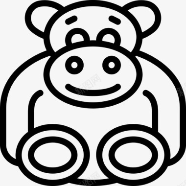 熊软玩具2直线型图标