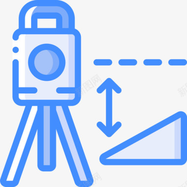 测量设备大地测量和测量4蓝色图标