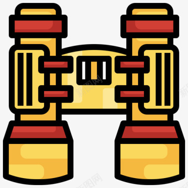精密望远镜双筒望远镜野营176线性颜色图标