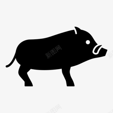 财神猪野猪动物猪图标