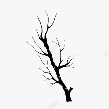 树树枝枯死图标