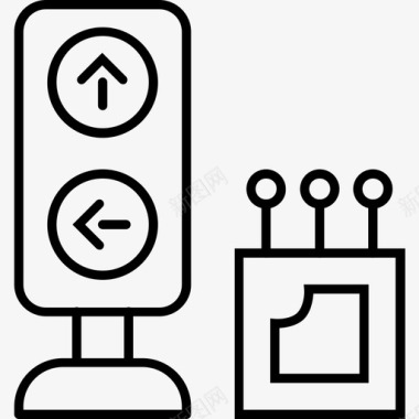 红绿牌智能红绿灯大脑数字图标