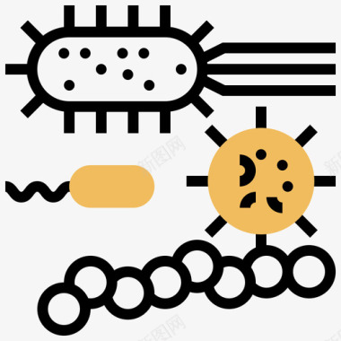 细菌81号医院黄色阴影图标