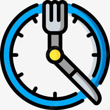 时钟饮食与健身2线性颜色图标