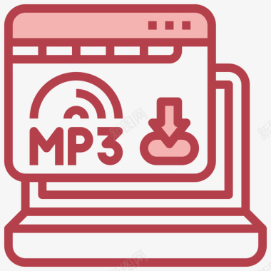 Mp3深色web6红色图标