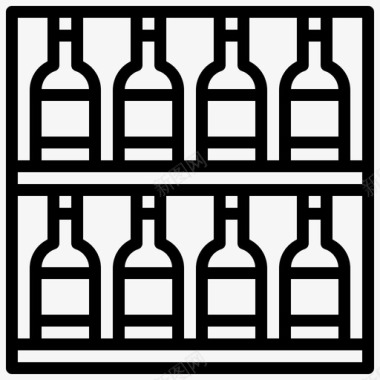 葡萄酒架葡萄酒15线性图标