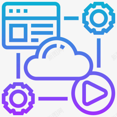 绩效考核内容内容云技术2渐变图标