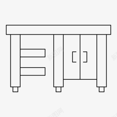 书桌书桌装饰家具图标