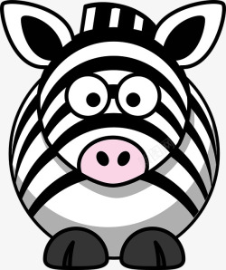 斑马动物头眼睛快乐脸野生搞笑可爱脂肪哺乳动物卡通卡素材