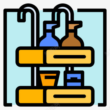 货架货架家居装饰7线性颜色图标