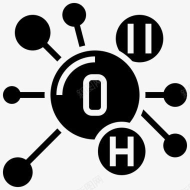 链式分子分子科学147字形图标