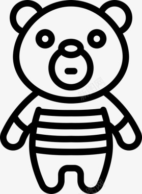 熊软玩具2直线型图标