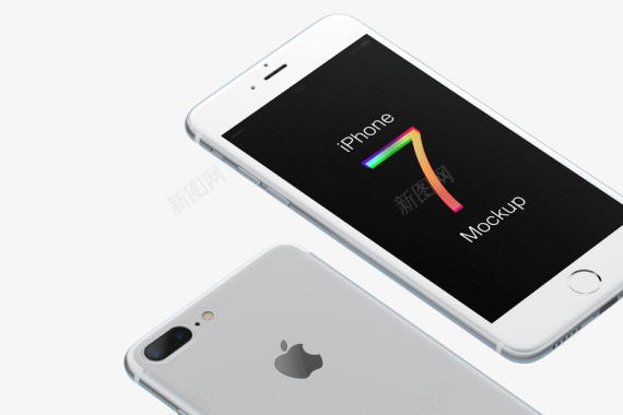 iPhone7plus俯视图气质银苹果图标