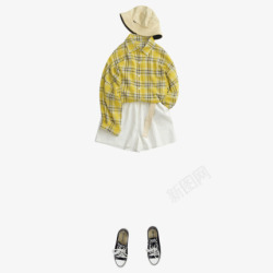 港风防晒衬衫女宽松2020新款夏季黄色薄款外套po素材
