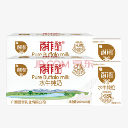 百菲酪水牛奶网红整箱学生成人营养早餐纯牛奶200m素材