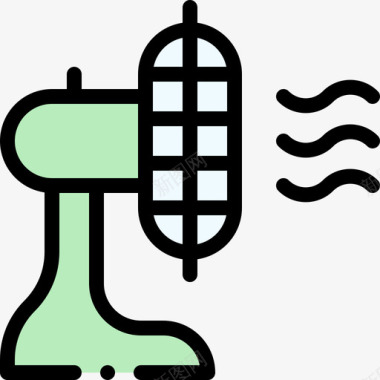 矢量风扇风扇空调8线型颜色图标