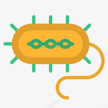 细菌细菌健康与卫生1平坦图标