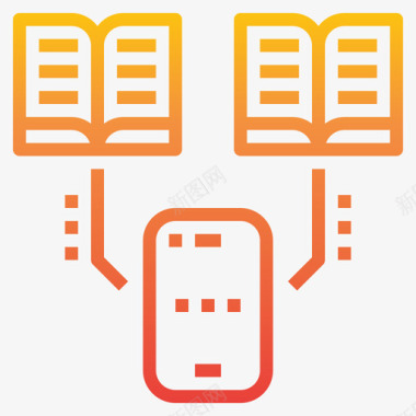 书籍书本图书馆标志图书在线图书馆在线教育35梯度图标