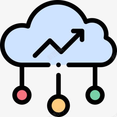 粽子色大数据市场增长30线条色图标
