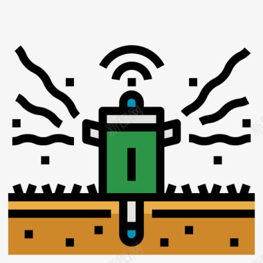 洒水器洒水器智能家居48线性颜色图标