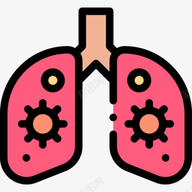 肺炎冠状病毒56线状颜色图标
