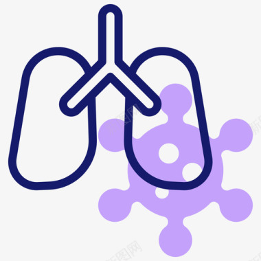 肺炎冠状病毒36线状颜色图标