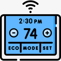 温控图标温控器智能家居54线性颜色高清图片