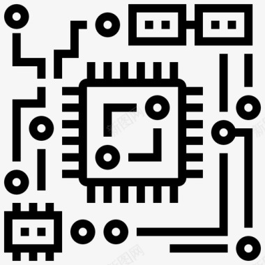 电路板机器人工程13线性图标