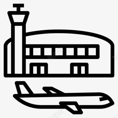 机场飞机建筑物图标
