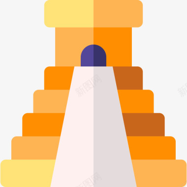敲琴墨西哥奇琴伊萨金字塔47号平坦图标