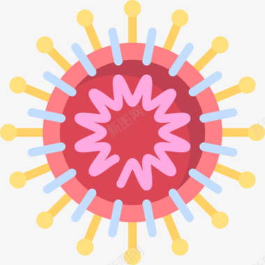 小病毒冠状病毒冠状病毒19扁平图标