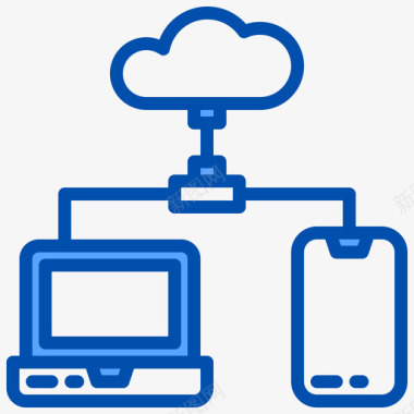 网络云分享云网络托管85蓝色图标