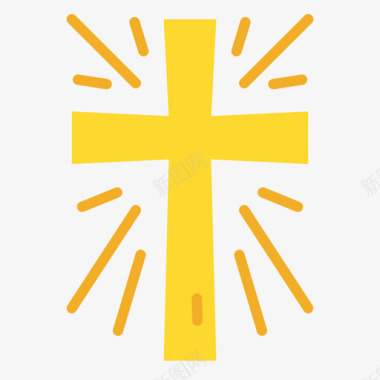 十字架十字架复活节100平顶图标