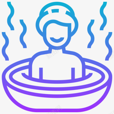 温泉温泉温泉元素9梯度图标