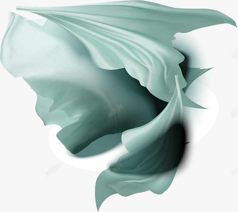 绿绸缎丝绸png免抠素材_88icon https://88icon.com 绸缎 丝绸