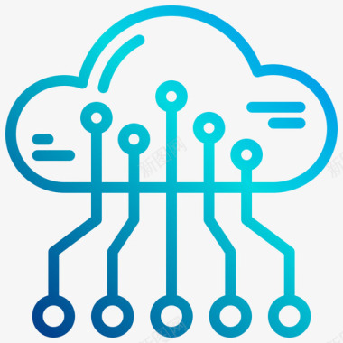 矢量标志马标识云数据分析26线性梯度图标