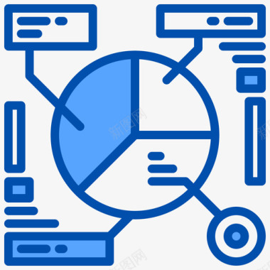 环形数据分析图表数据分析25蓝色图标