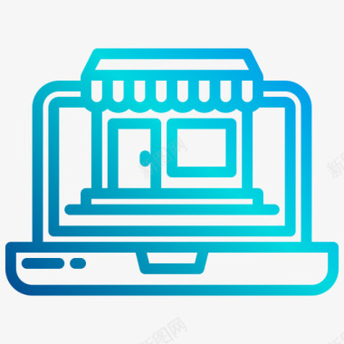 应用程序商店的标志网上商店电子商务215线性梯度图标