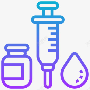 素材82注射器82号医院梯度图标