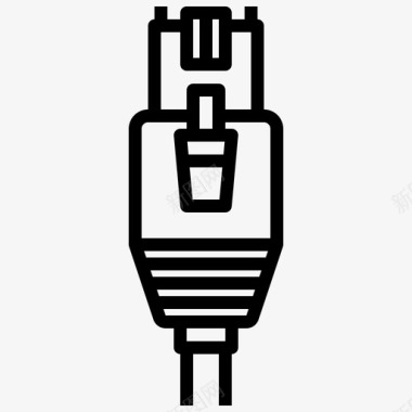 电缆计算机部件7线性图标