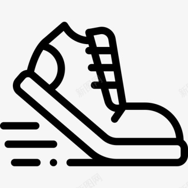 美国运动跑鞋运动训练3直线型图标