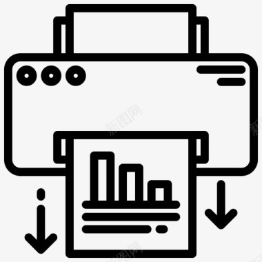 打印机数据分析23线性图标