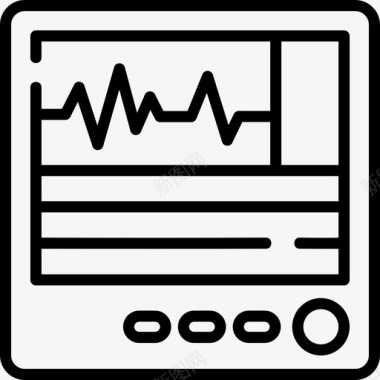 心电图心电图监护仪紧急情况44线性图标