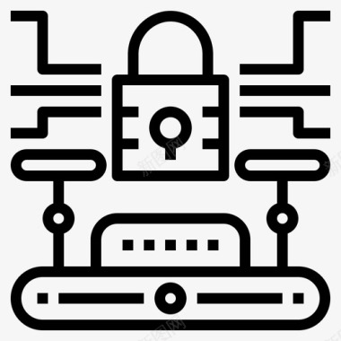 仓储类图标安全空中交通工具直线图标