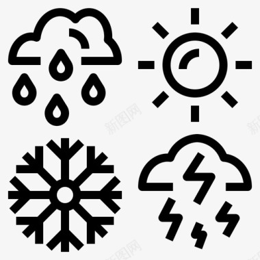 闪电标志天气闪电雨图标