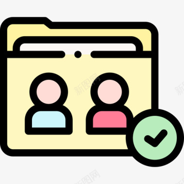 CC文件夹图标共享文件夹远程办公6线性颜色图标