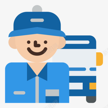 公共标识红公共汽车司机职业22公寓图标