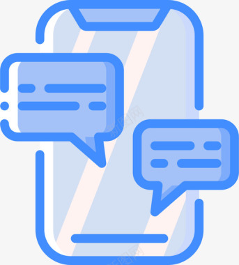 对话智能手机对话3蓝色图标