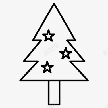 圣诞节庆祝活动圣诞树图标
