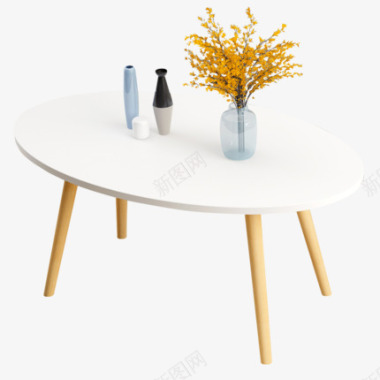 现代白色沙发北欧客厅茶几现代简约小户型茶桌实木腿沙发边家用矮桌图标